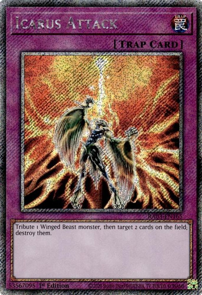 Icarus Attack (Platinum Secret Rare) (RA03-EN165) - Platinum Secret Rare