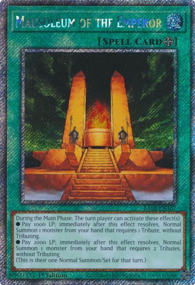Mausoleum of the Emperor (Platinum Secret Rare) (RA03-EN167) - Platinum Secret Rare