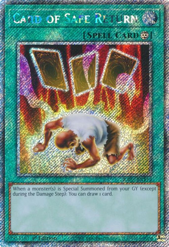Card of Safe Return(Platinum Secret Rare) (RA03-EN172) - Platinum Secret Rare