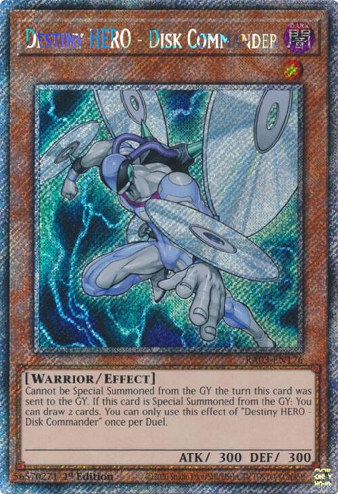 Destiny HERO - Disk Commander (Platinum Secret Rare) (RA03-EN176) - Platinum Secret Rare