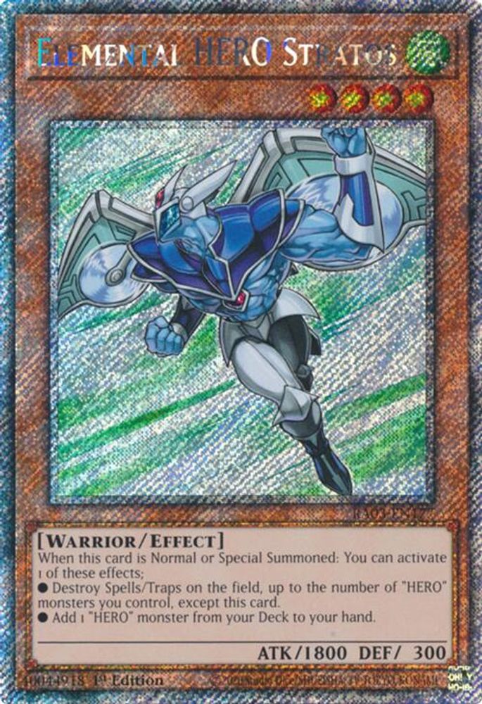 Elemental HERO Stratos (Platinum Secret Rare) (RA03-EN177) - Platinum Secret Rare