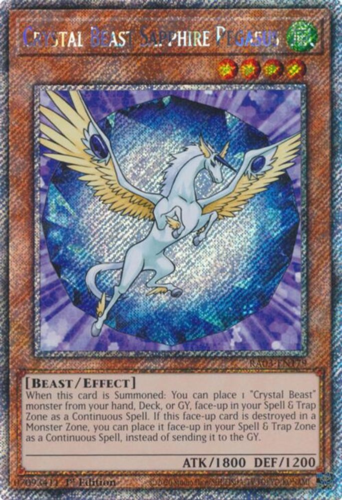 Crystal Beast Sapphire Pegasus (Platinum Secret Rare) (RA03-EN179) - Platinum Secret Rare