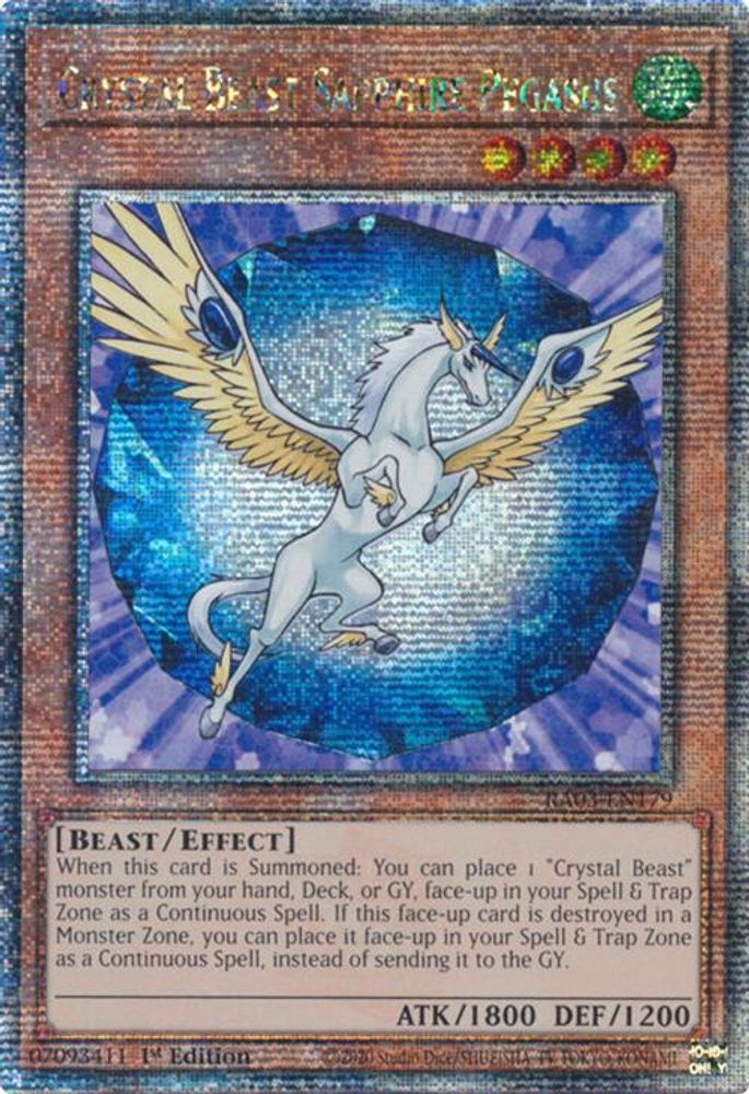 Crystal Beast Sapphire Pegasus (Quarter Century Secret Rare) (RA03-EN179) - Quarter Century Secret Rare