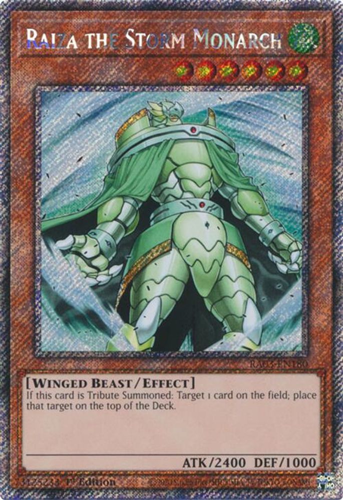 Raiza the Storm Monarch (Platinum Secret Rare) (RA03-EN180) - Platinum Secret Rare