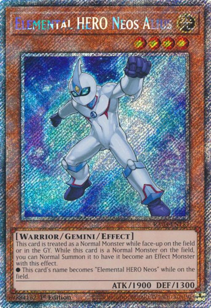 Elemental HERO Neos Alius (Platinum Secret Rare) (RA03-EN184) - Platinum Secret Rare