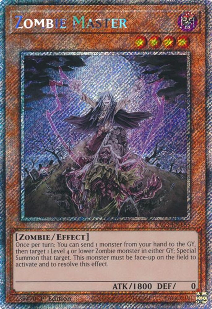 Zombie Master (Platinum Secret Rare) (RA03-EN185) - Platinum Secret Rare