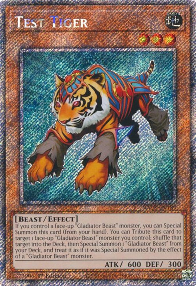Test Tiger (Platinum Secret Rare) (RA03-EN189) - Platinum Secret Rare