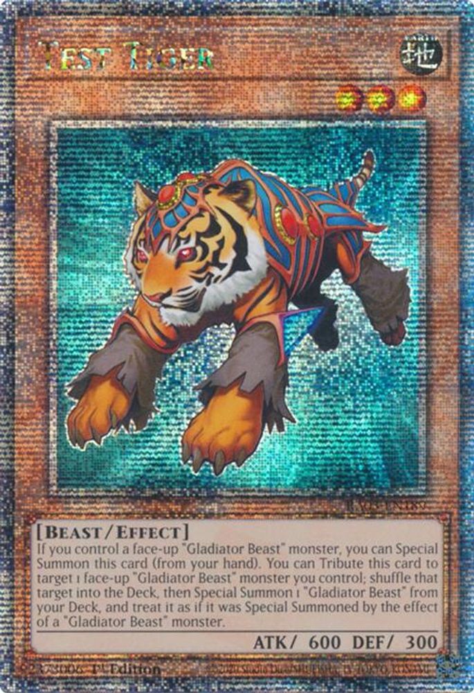 Test Tiger (Quarter Century Secret Rare) (RA03-EN189) - Quarter Century Secret Rare
