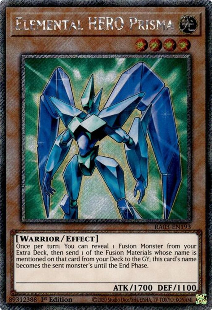 Elemental HERO Prisma (Platinum Secret Rare) (RA03-EN193) - Platinum Secret Rare