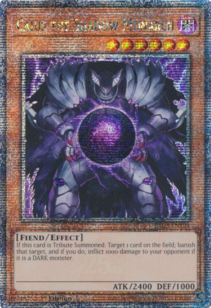 Caius the Shadow Monarch (Quarter Century Secret Rare) (RA03-EN194) - Quarter Century Secret Rare