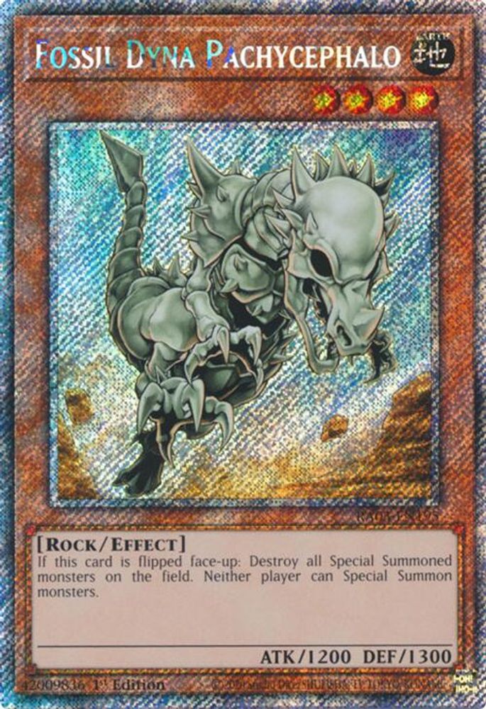 Fossil Dyna Pachycephalo (Platinum Secret Rare) (RA03-EN195) - Platinum Secret Rare