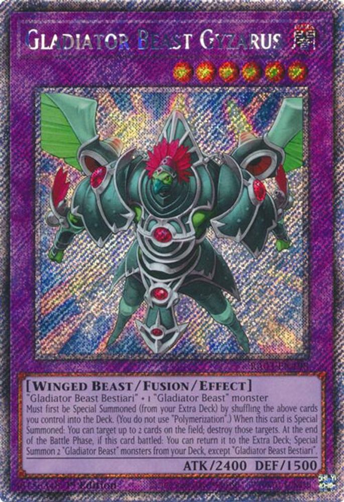 Gladiator Beast Gyzarus (Platinum Secret Rare) (RA03-EN198) - Platinum Secret Rare