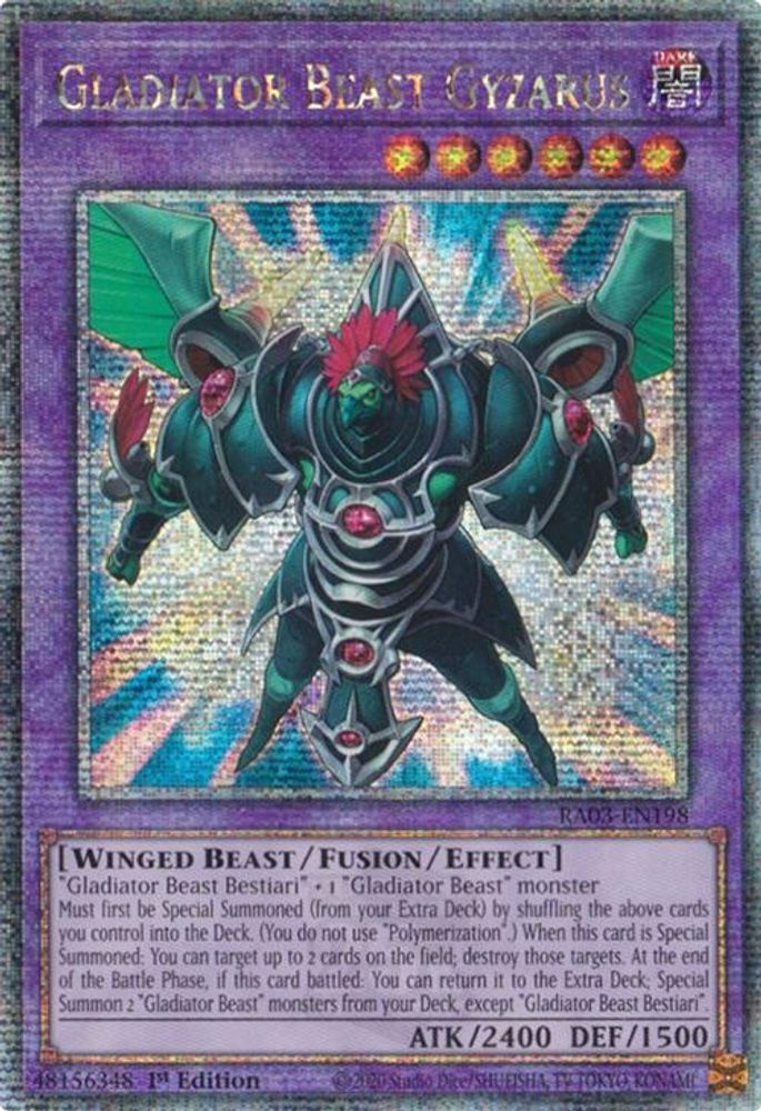 Gladiator Beast Gyzarus (Quarter Century Secret Rare) (RA03-EN198) - Quarter Century Secret Rare