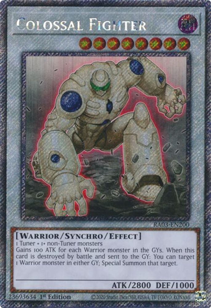 Colossal Fighter (Platinum Secret Rare) (RA03-EN200) - Platinum Secret Rare