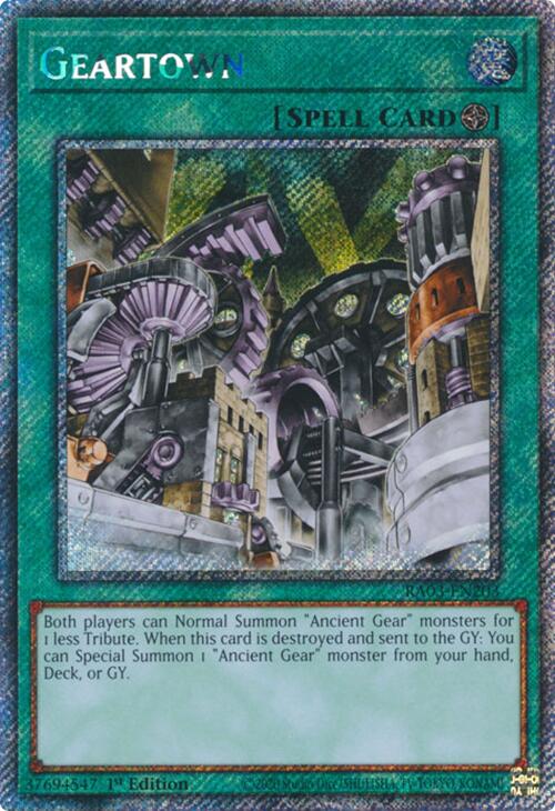 Geartown (Platinum Secret Rare) (RA03-EN203) - Quarter Century Bonanza 1st Edition