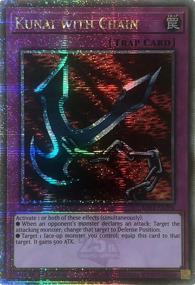 Kunai with Chain (Quarter Century Secret Rare) (RA03-EN204) - Quarter Century Secret Rare