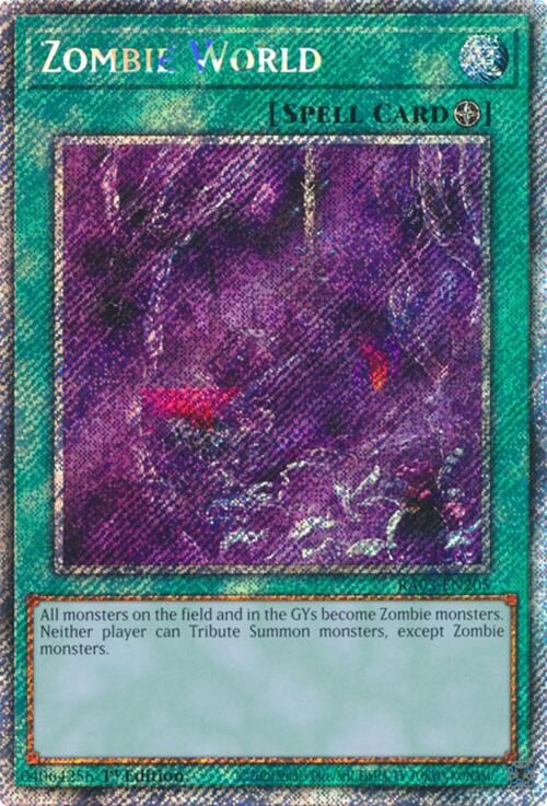 Zombie World (Platinum Secret Rare) (RA03-EN205) - Quarter Century Bonanza 1st Edition