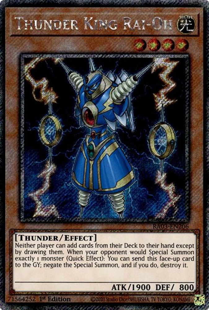 Thunder King Rai-Oh (Platinum Secret Rare) (RA03-EN206) - Platinum Secret Rare
