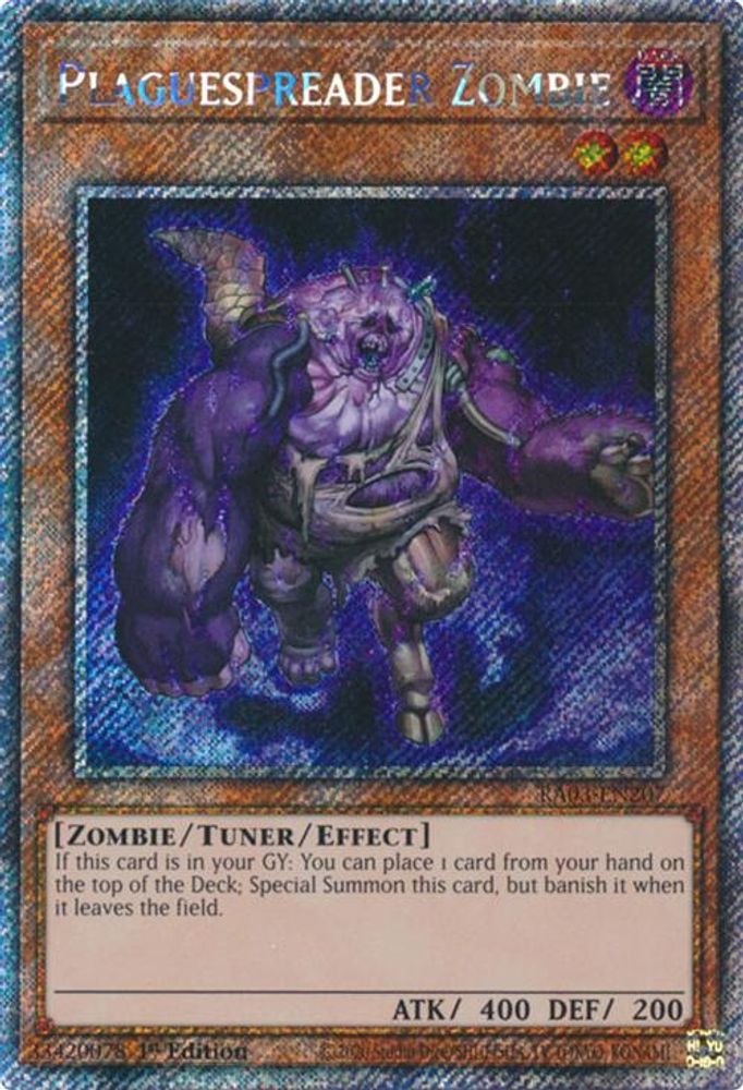 Plaguespreader Zombie (Platinum Secret Rare) (RA03-EN207) - Platinum Secret Rare