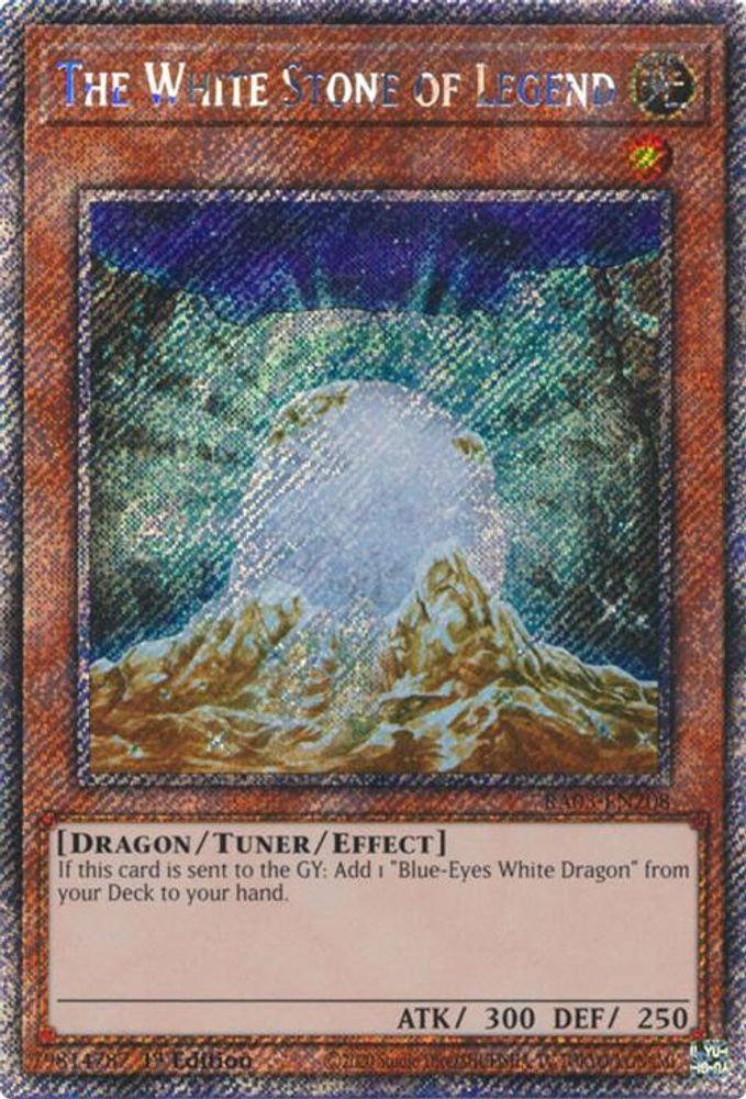 The White Stone of Legend (Platinum Secret Rare) (RA03-EN208) - Platinum Secret Rare