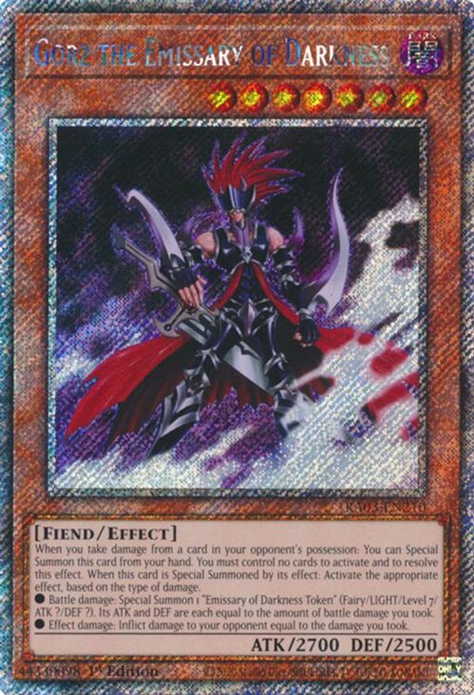 Gorz the Emissary of Darkness (Platinum Secret Rare) (RA03-EN210) - Platinum Secret Rare