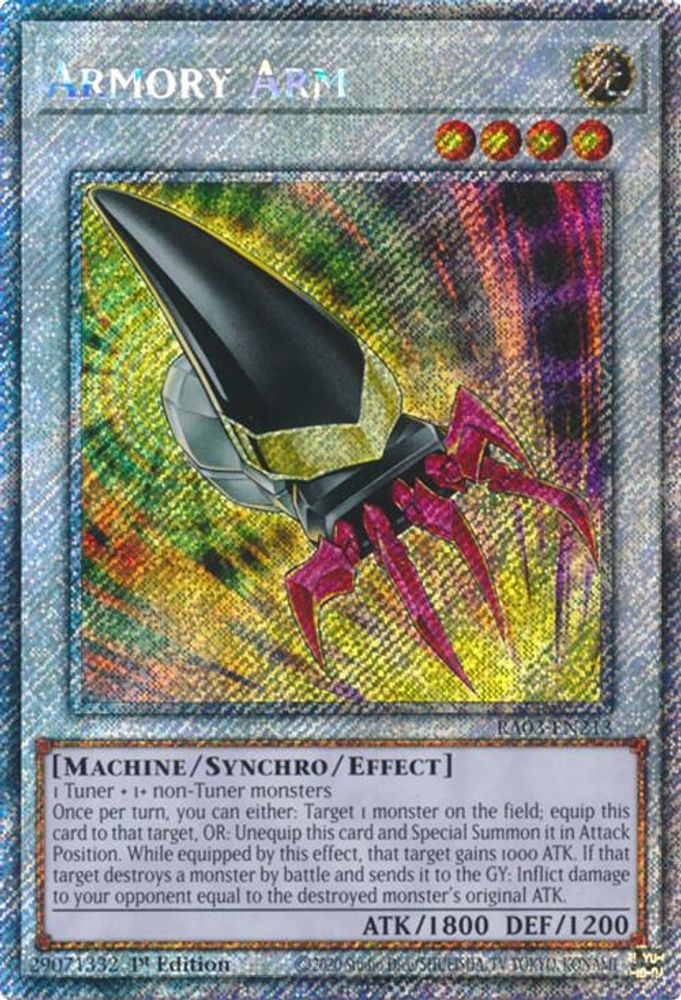 Armory Arm (Platinum Secret Rare) (RA03-EN213) - Platinum Secret Rare