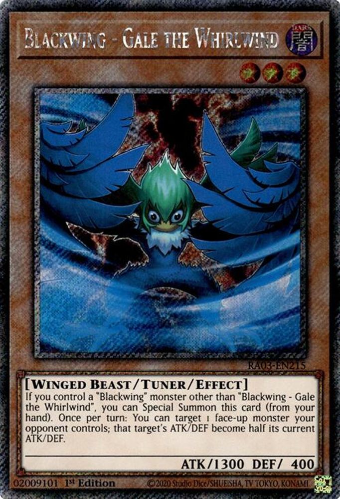 Blackwing - Gale the Whirlwind (Platinum Secret Rare) (RA03-EN215) - Platinum Secret Rare