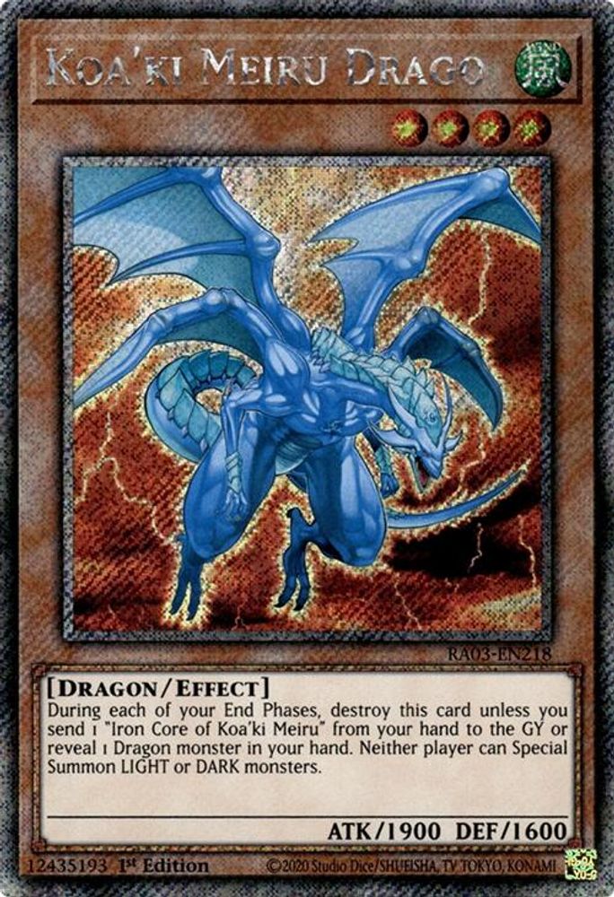 Koa'ki Meiru Drago (Platinum Secret Rare) (RA03-EN218) - Platinum Secret Rare