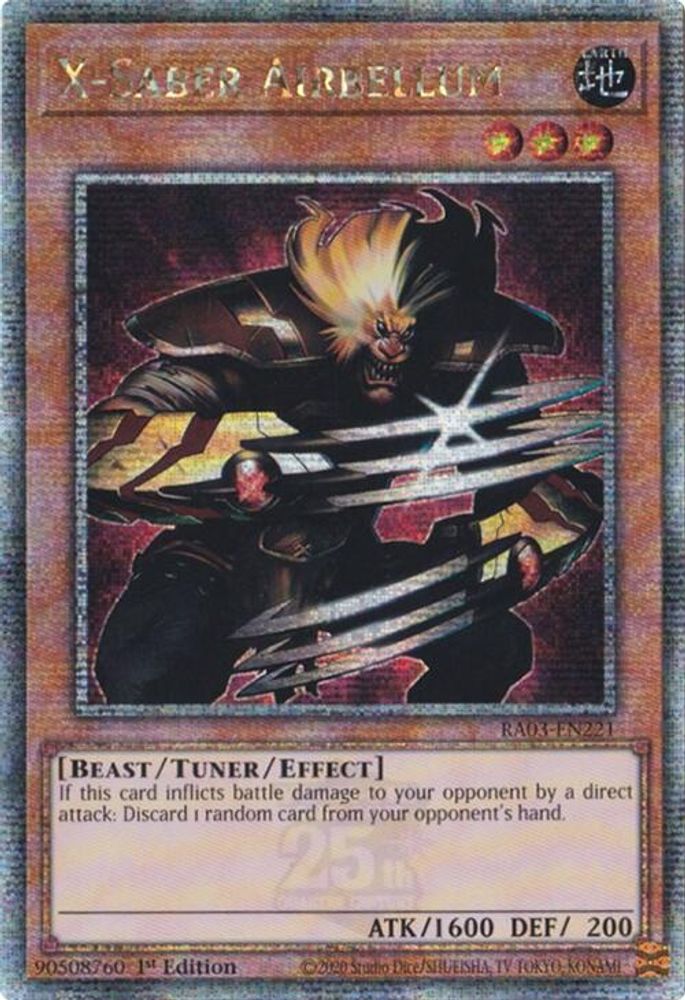 X-Saber Airbellum (Quarter Century Secret Rare) (RA03-EN221) - Quarter Century Secret Rare