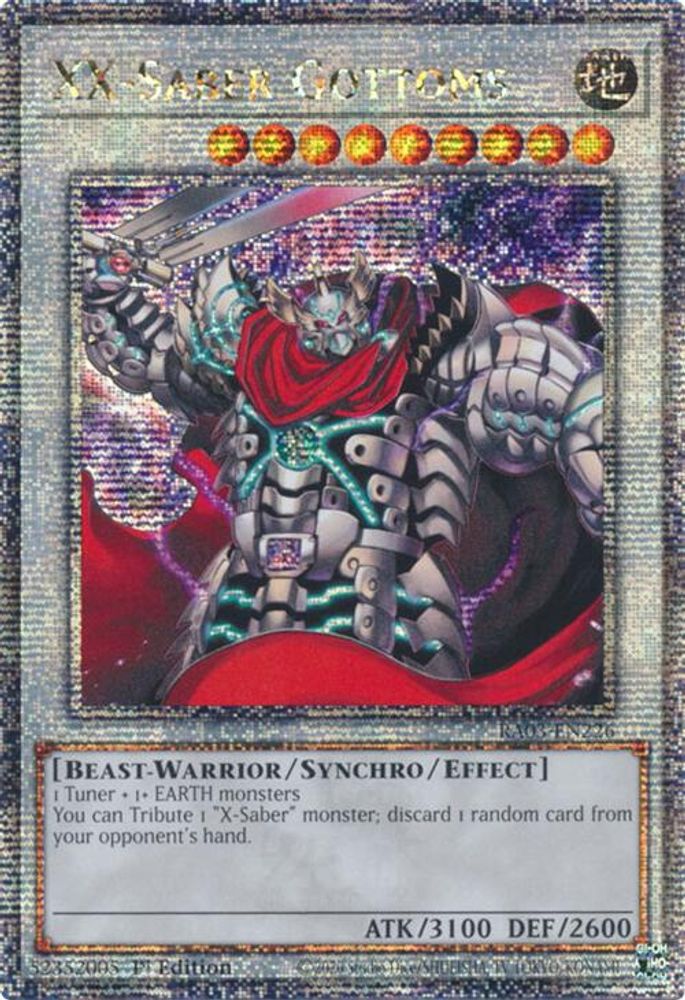 XX-Saber Gottoms (Quarter Century Secret Rare) (RA03-EN226) - Quarter Century Secret Rare