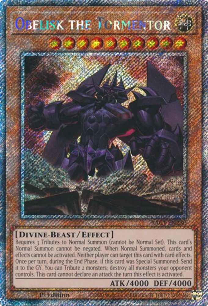 Obelisk the Tormentor (Platinum Secret Rare) (RA03-EN230) - Platinum Secret Rare