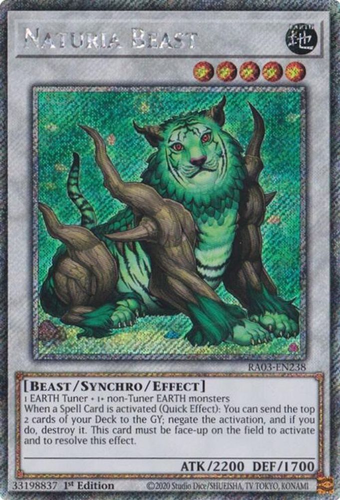 Naturia Beast (Platinum Secret Rare) (RA03-EN238) - Platinum Secret Rare