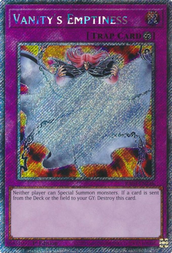 Vanity's Emptiness (Platinum Secret Rare) (RA03-EN246) - Platinum Secret Rare