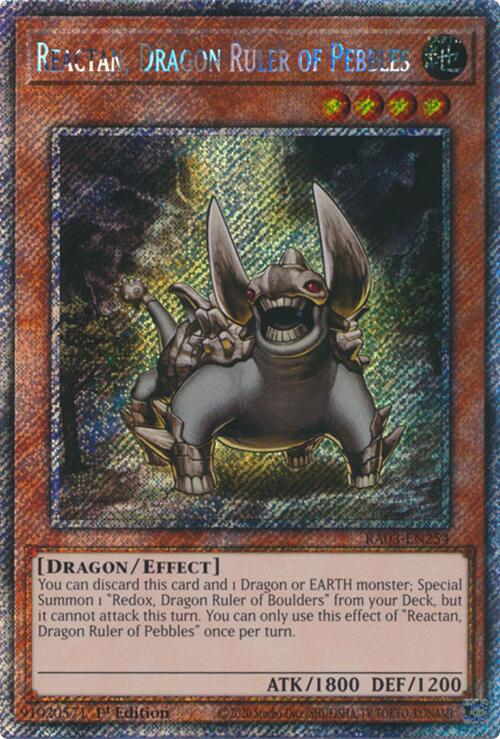 Reactan, Dragon Ruler of Pebbles (Platinum Secret Rare) (RA03-EN254) - Quarter Century Bonanza 1st Edition