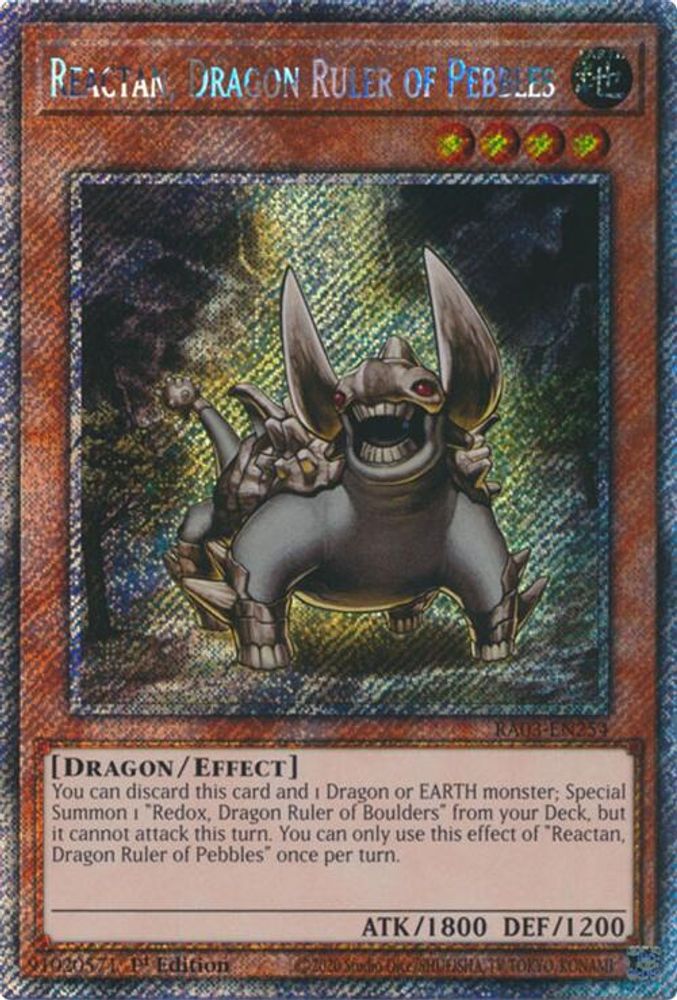Reactan, Dragon Ruler of Pebbles (Platinum Secret Rare) (RA03-EN254) - Platinum Secret Rare