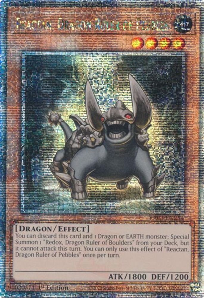 Reactan, Dragon Ruler of Pebbles (Quarter Century Secret Rare) (RA03-EN254) - Quarter Century Secret Rare