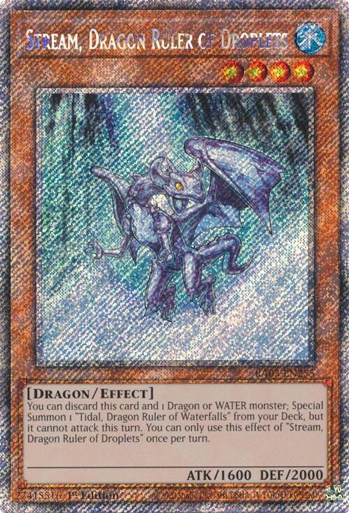 Stream, Dragon Ruler of Droplets (Platinum Secret Rare) (RA03-EN255) - Platinum Secret Rare