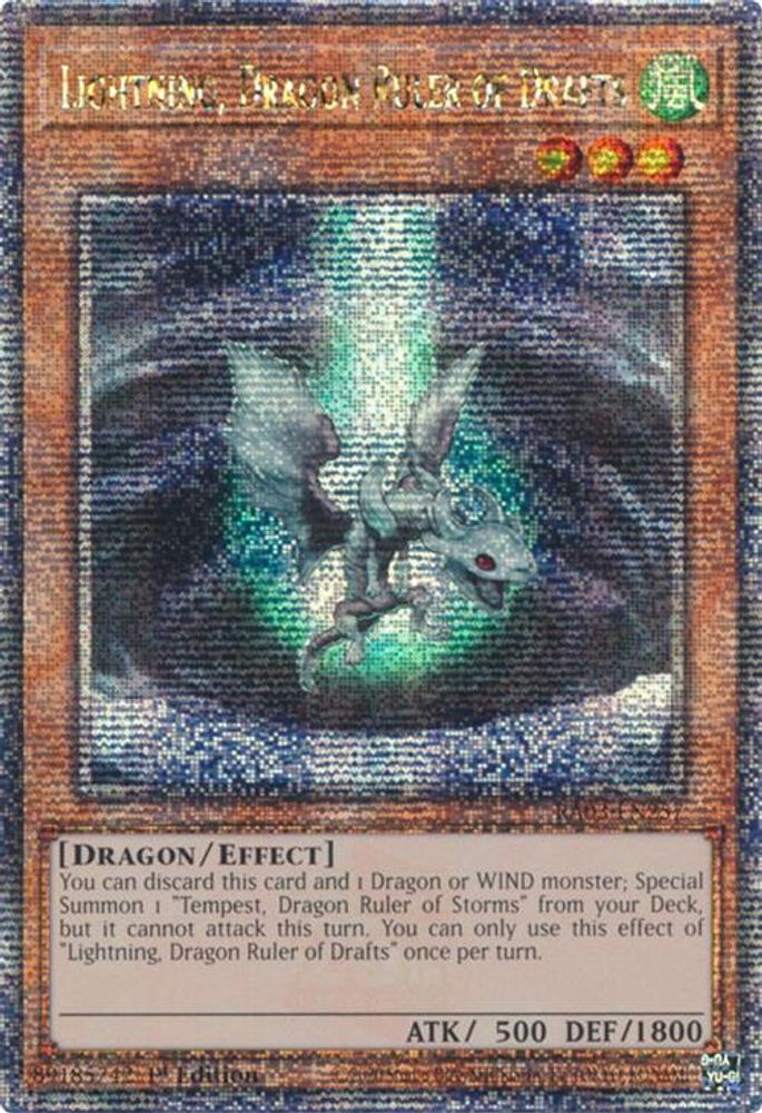 Lightning, Dragon Ruler of Drafts (Quarter Century Secret Rare) (RA03-EN257) - Quarter Century Secret Rare