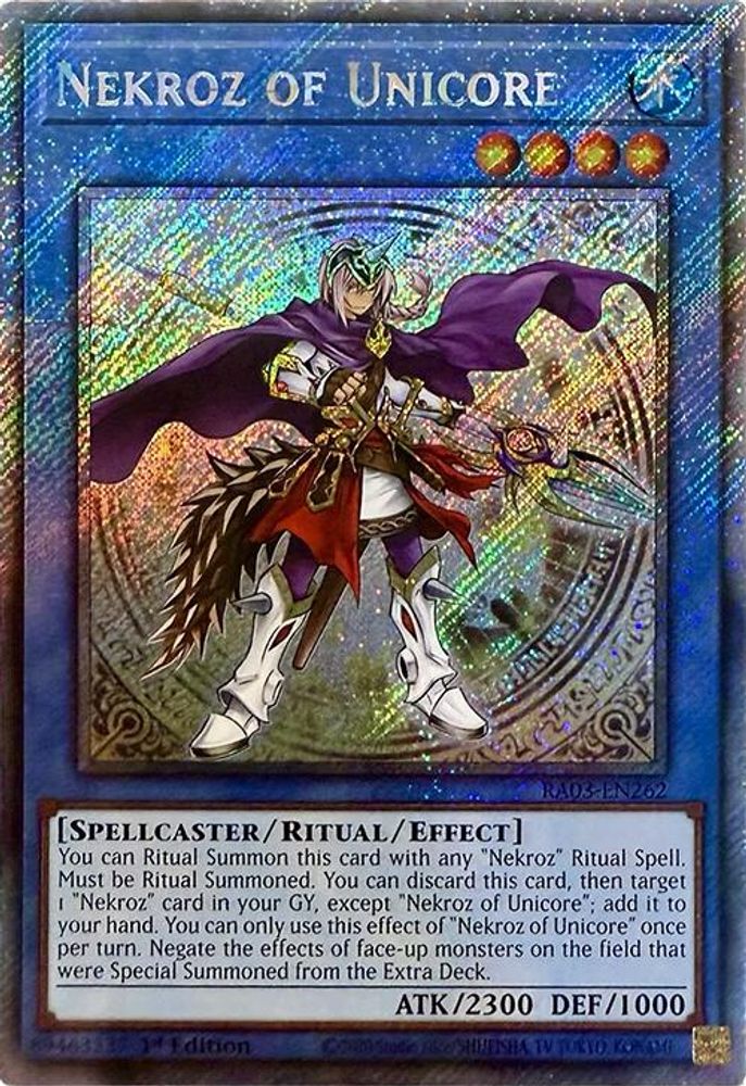 Nekroz of Unicore (Platinum Secret Rare) (RA03-EN262) - Platinum Secret Rare