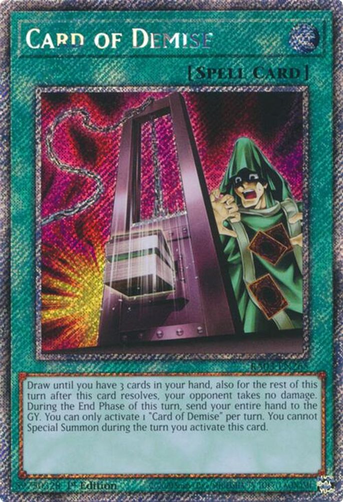 Card of Demise (Platinum Secret Rare) (RA03-EN265) - Platinum Secret Rare
