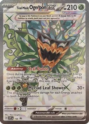 Teal Mask Ogerpon ex 166  - Holofoil - Ultra Rare