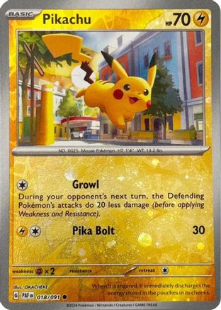 Pikachu (Reverse Cosmos Holo) 018/091  - Reverse Holofoil - Promo