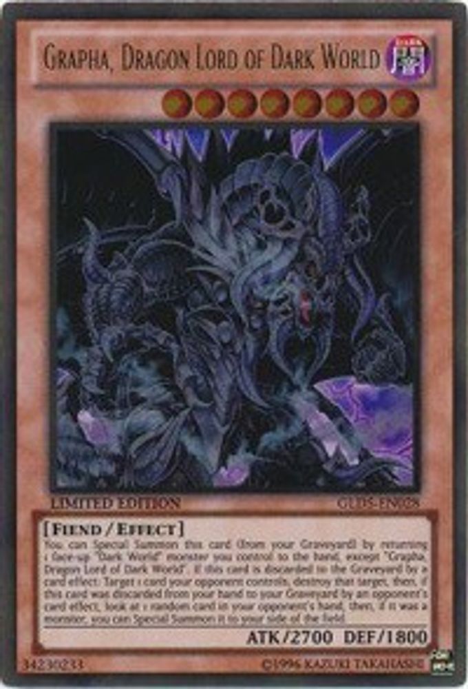 Grapha, Dragon Lord of Dark World (GLD5-EN028) - Gold Rare