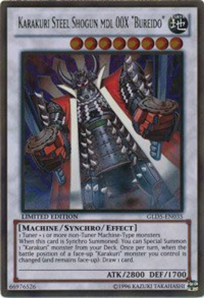 Karakuri Steel Shogun mdl 00X "Bureido" (GLD5-EN035) - Gold Rare