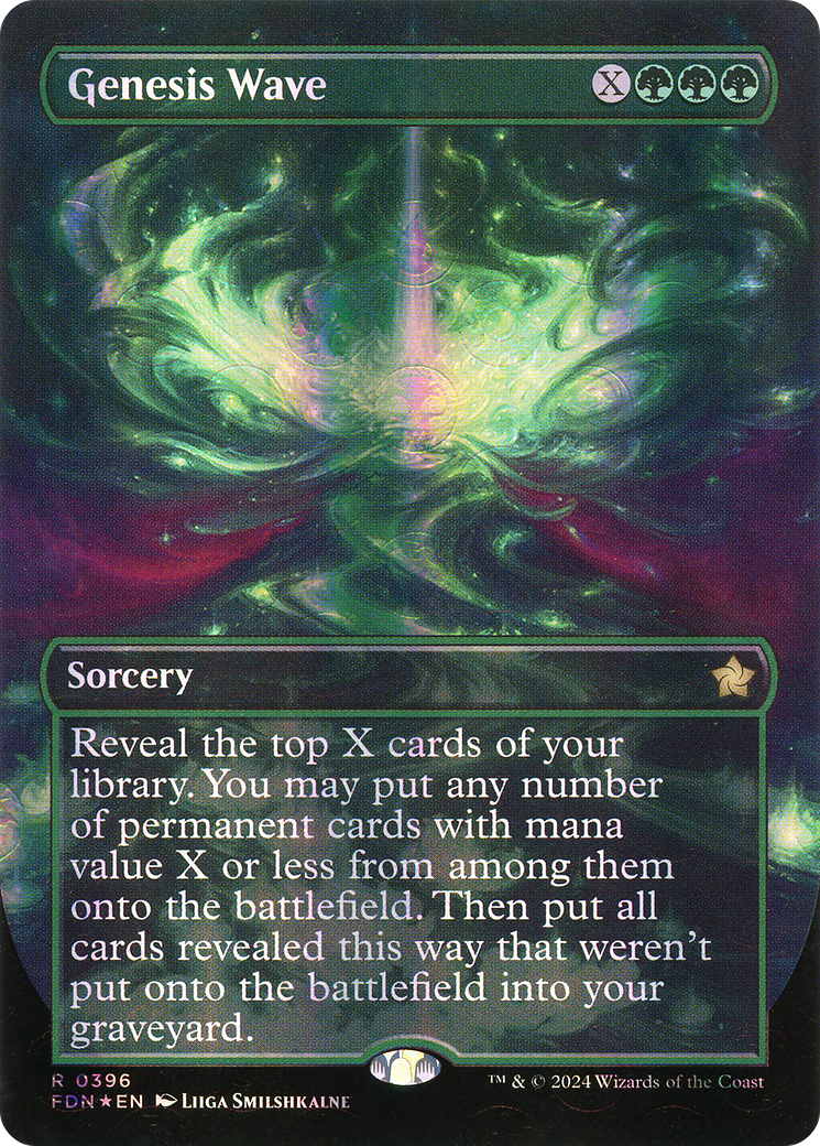 Genesis Wave (Borderless) (Mana Foil) (FDN-396) - Foundations (Borderless) Foil