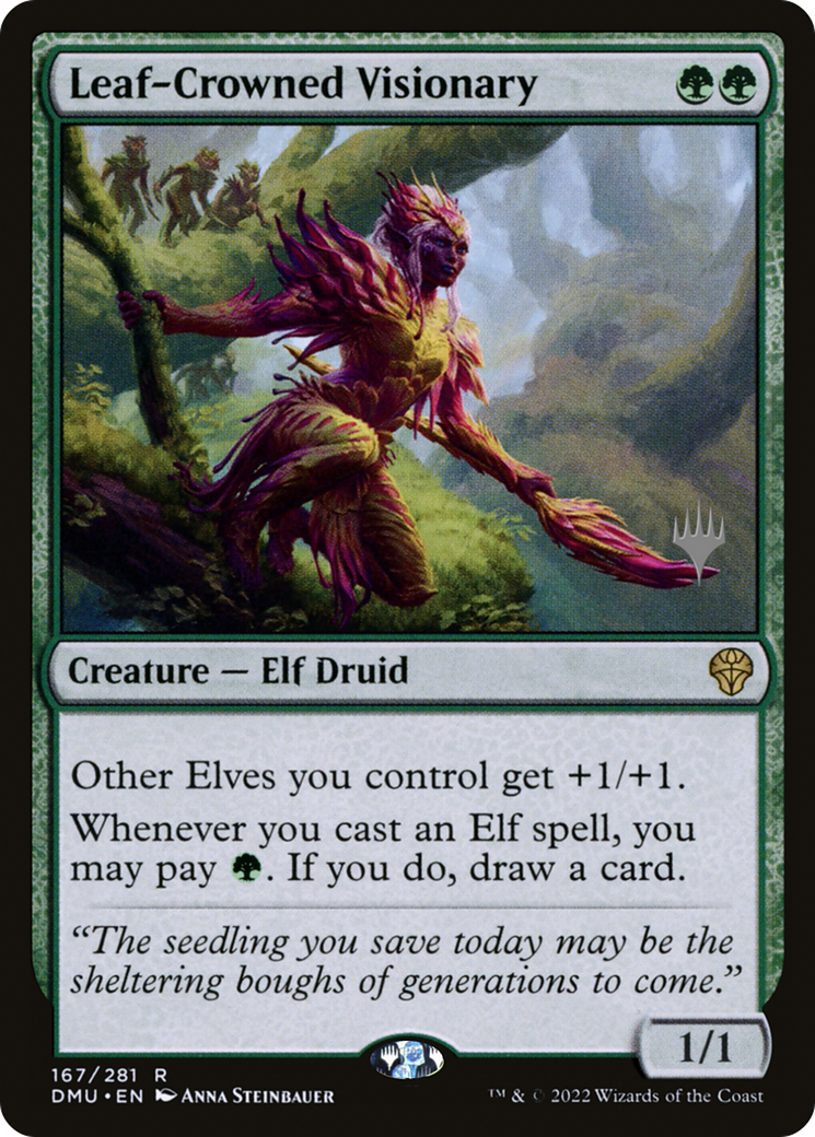 Leaf-Crowned Visionary (PPDMU-167P) - Dominaria United Promos