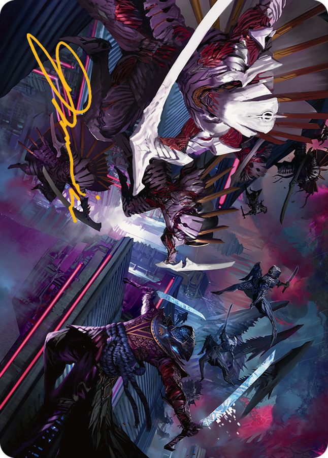 Carte d'art Invasion de Kamigawa (signature estampillée or) [Série d'art March of the Machine] 