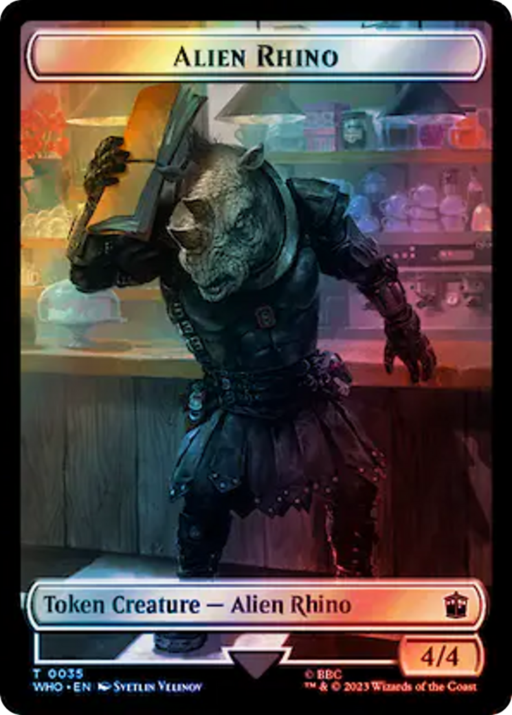 Alien Rhino // Nourriture (0059) Jeton double face (Surge Foil) [Doctor Who Tokens] 