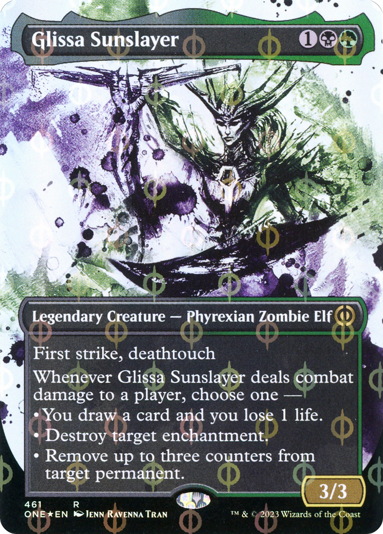 Glissa Sunslayer (Feuille Ichor Step-and-Compleat sans bordure) [Phyrexia : Tous seront un] 