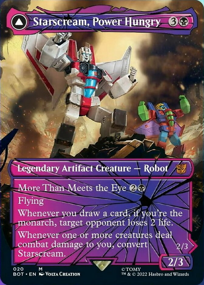 Starscream, Power Hungry // Starscream, Seeker Leader (BOT-020) - Transformers: (shatteredglass, convertdfc) (Borderless)